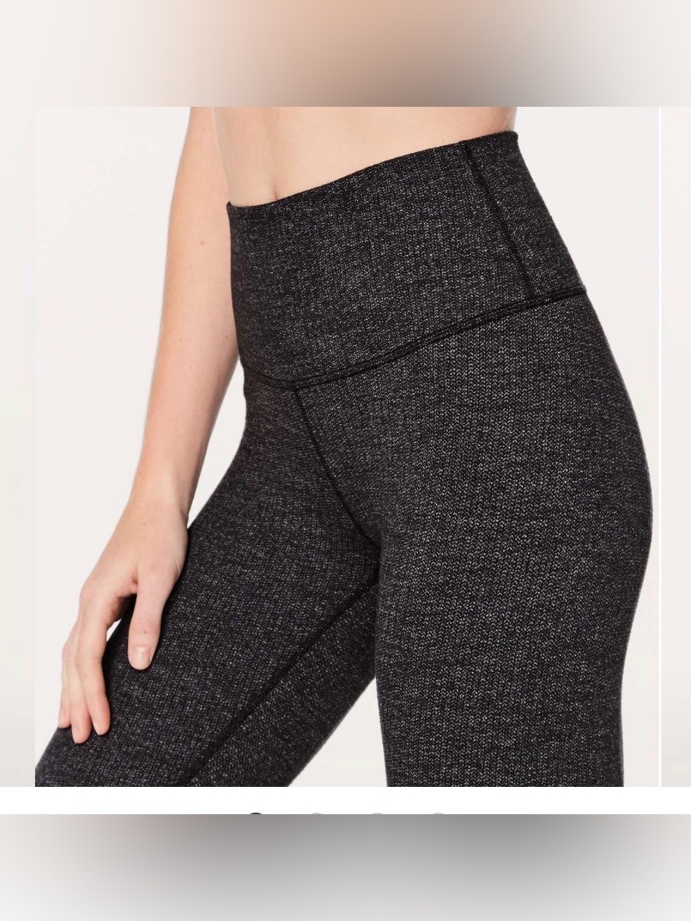 Lululemon Wunder Under High Rise Leggings 28” ~ 10 ~ Luon Knit Black Heathered